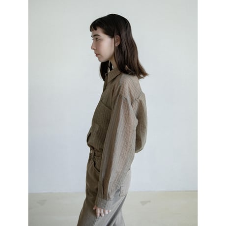 《予約販売》stripe mannish sheer shirt_nb0382