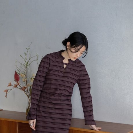 【nokcha original】jacquard lady dress/burgundy_nd0118