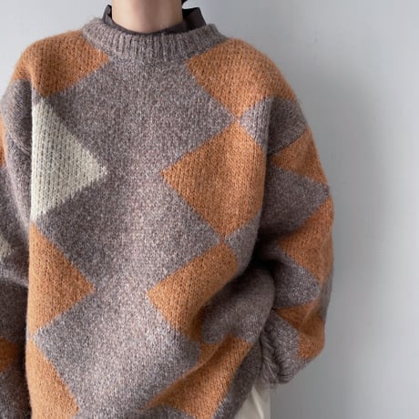 《予約販売》contrast over knit/2colors_nt1909