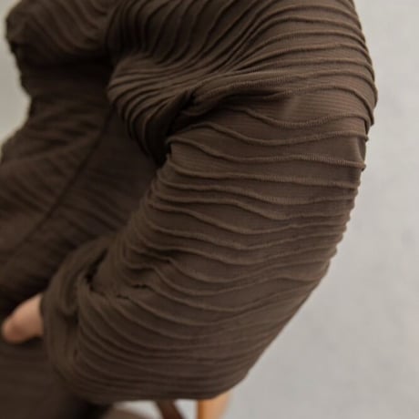 【nokcha original】volume long dress/brown_nd0119