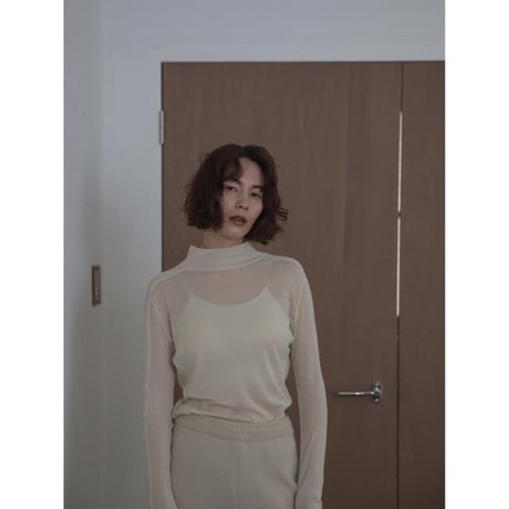 【NOKCHA original】cover stich sheer tops/3colors_nt2119