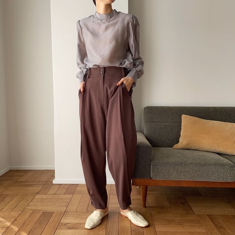 【nokcha original】tuck color pants/purple_np0347