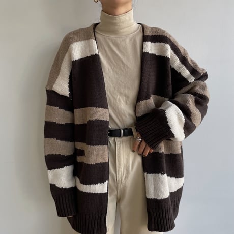 【nokcha original】ennui knit cardigan/deep brown_nt1502