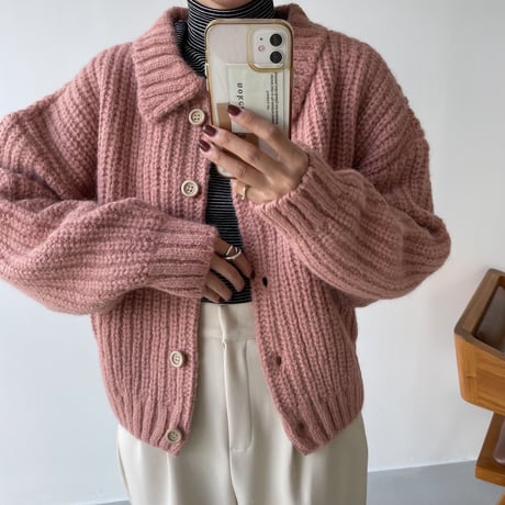 《予約販売》collar knit cardigan/3colors_nt1151