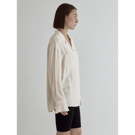 《予約販売》open collar mannish shirt/2colors_nb0365