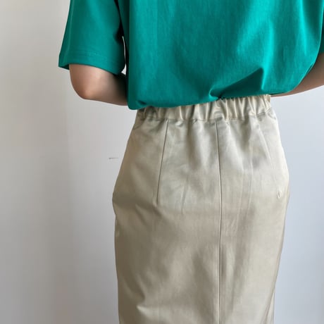 【nokcha original】twill long skirt/ivory_ns0063