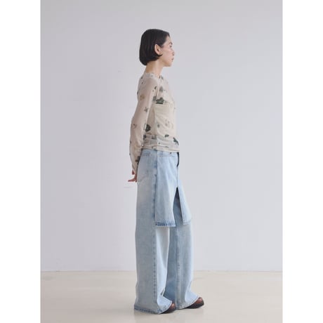 《予約販売》vintage like flower sheer tops/2colors_nt2522
