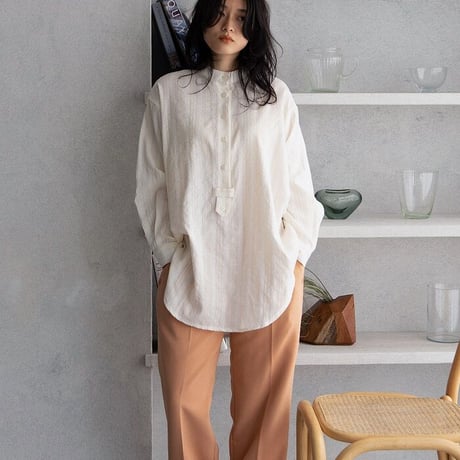 【nokcha original】jacquard over blouse/ivory_nb0041
