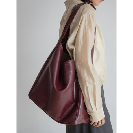 《予約販売》handsome leather like bag/2colors_na0733
