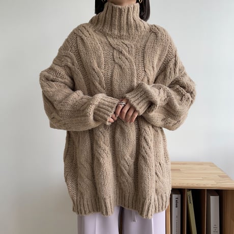《予約販売》twist cable over knit_nt1224