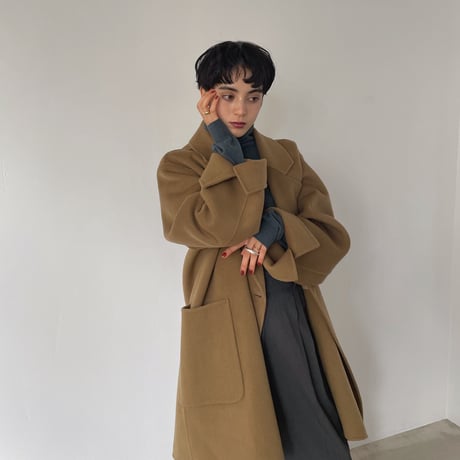 【nokcha original】HAND MADE tailored middle coat/beige_no0306