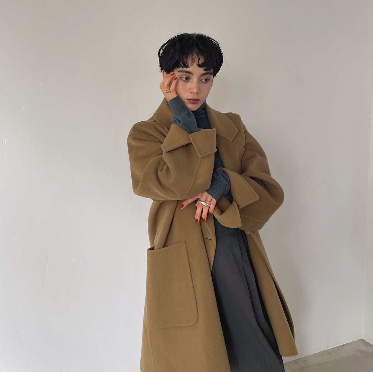 nokcha original】HAND MADE tailored middle coat