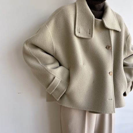 【nokcha original】HAND MADE 4way over half coat/beige_no0242