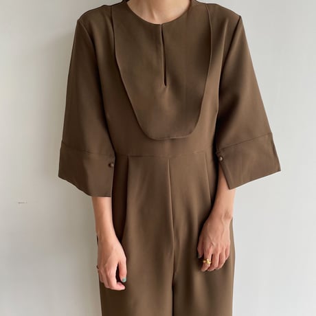 【nokcha original】rich jumpsuit/brown_np0670