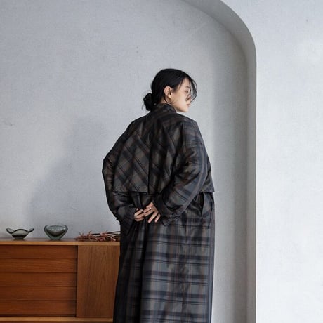 【nokcha original】quality over check coat_no0200