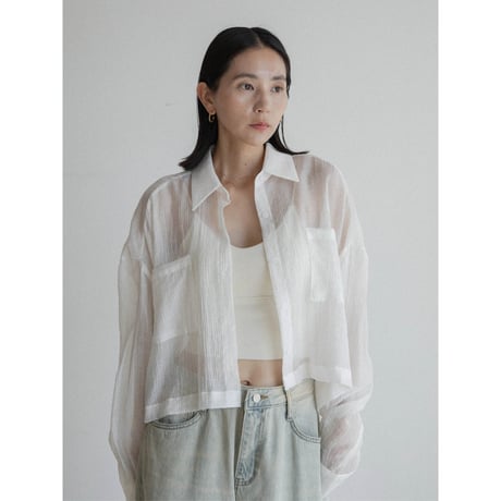《予約販売》croped sheer daily shirt/3colors_nb0318