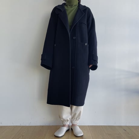 【nokcha original】HAND MADE oval coat/navy_no0304