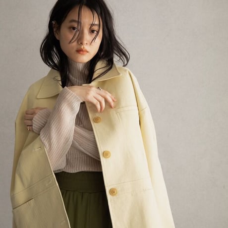 【nokcha original】twill over jacket/light yellow_no0199
