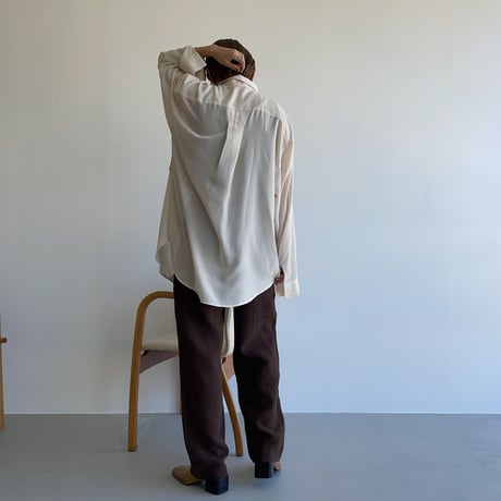 【nokcha original】pin stripe sheer over shirt/ivory_nt1044