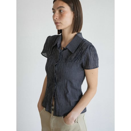 《予約販売》sheer minimal check shirt/2colors_nb0369