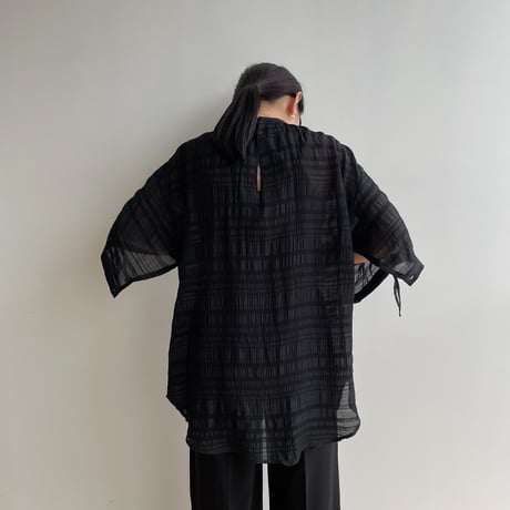 【nokcha original】mulch jacquard blouse/black_nb0156