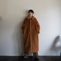 【nokcha original】long fur coat/camel orange_no0239