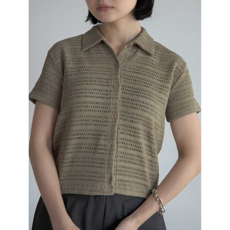 《予約販売》jacquard mesh shirt/2colors_nb0257