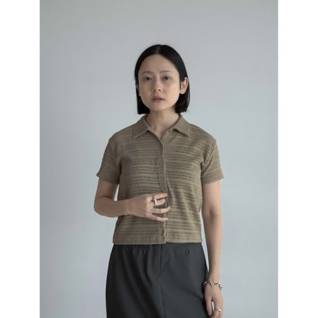 《予約販売》jacquard mesh shirt/2colors_nb0257