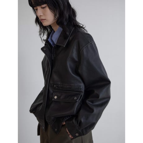 《予約販売》vintage like mannish fake leather jacket/2colors_no0424