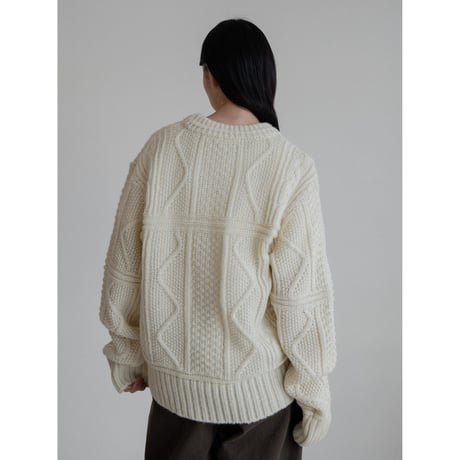 《予約販売》vintage like aran knit pullover/2colors_nt2197