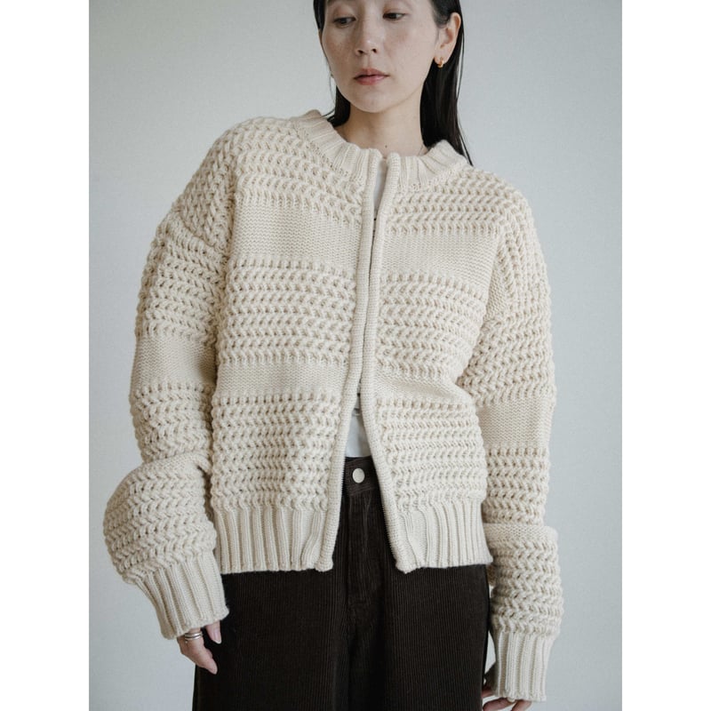 予約販売》2way zip knit cardigan/2colors_nt2437 | N