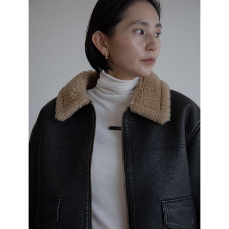 《予約販売》boa liner leather like jacket/2colors_no0411