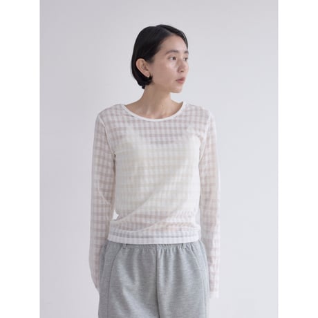 《予約販売》check sheer tops/2colors_nt2520