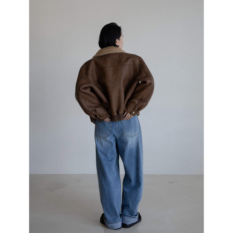 予約販売》boa liner leather like jacket/2colors_no0