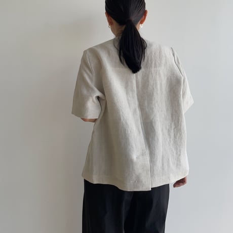 《予約販売》no collar linen jacket/2colors_no0302