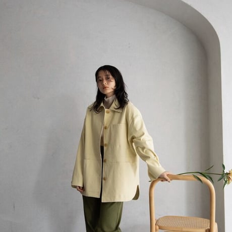 【nokcha original】twill over jacket/light yellow_no0199