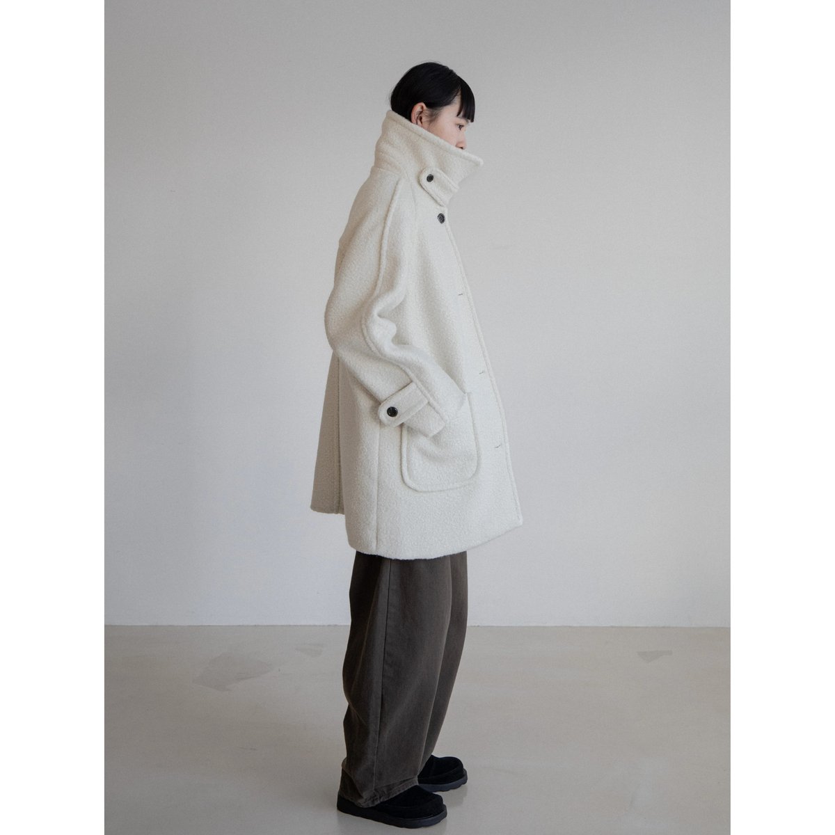 ジャケット・アウター Boucle 2way Half Coat 予約販売》2way bouclé coat/2colors_no0414 | NOKCHA