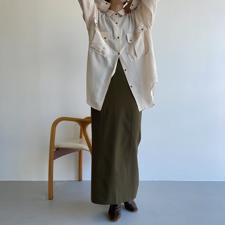 【nokcha original】pin stripe sheer over shirt/ivory_nt1044