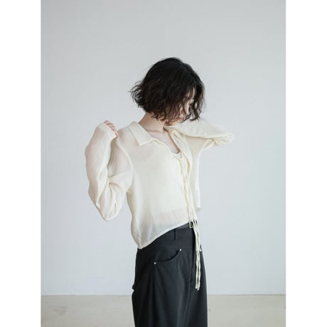 《予約販売》open sheer blouse/2colors_nb0390