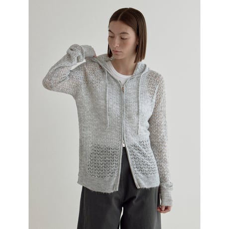 《予約販売》low gauge zip up knit hoodie/2colors_nt2545