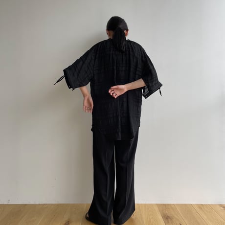 【nokcha original】mulch jacquard blouse/black_nb0156