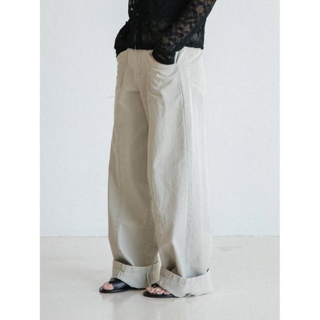《予約販売》center press accent pants/2colors_np1250