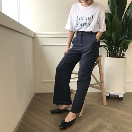 ステッチリネンブレンドパンツ /2colors