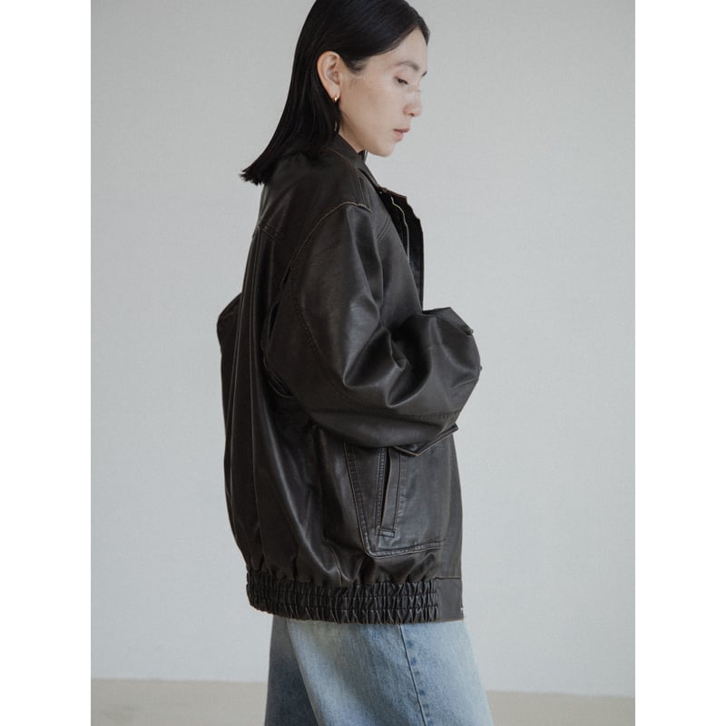 ジャケット・アウター NOKCHA vintage like fake leather jacket 予約販売》vintage like fake leather jacket/2colors