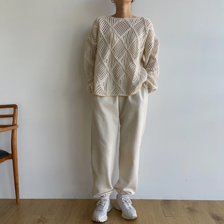 《予約販売》pattern low gauge knit/2colors_nt1614
