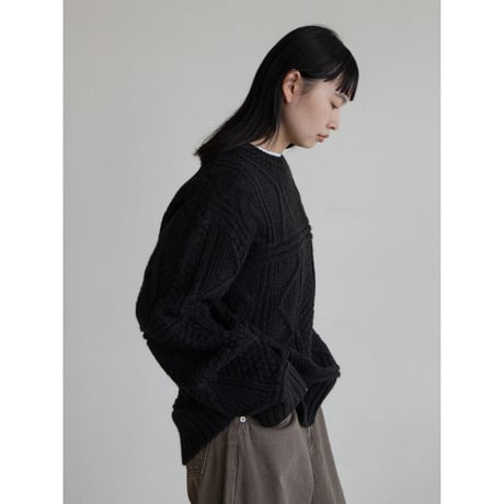 《予約販売》vintage like aran knit pullover/2colors_nt2197