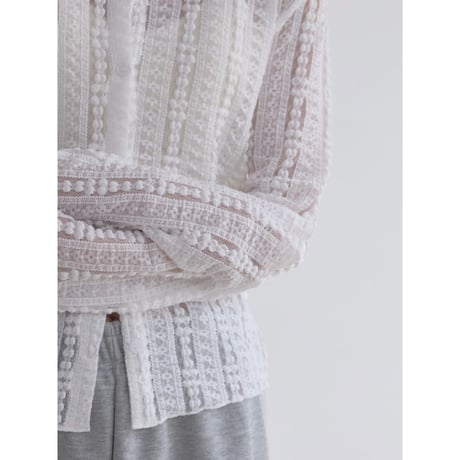 《予約販売》jacquard sheer lady tops/2colors_nt2521