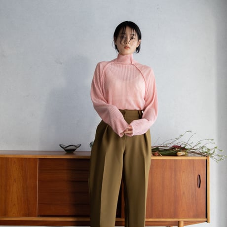【nokcha original】tuck oval pants/khaki brown_np0537