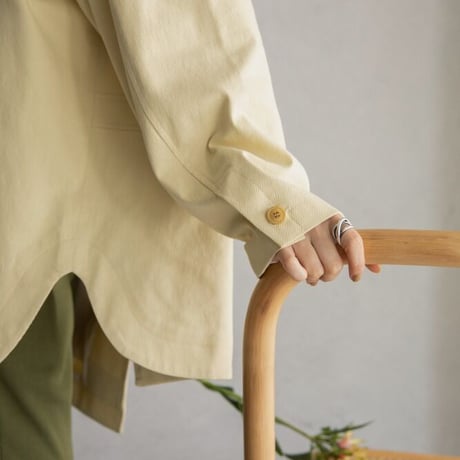 【nokcha original】twill over jacket/light yellow_no0199
