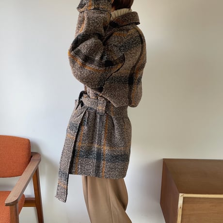 【nokcha original】2way quilting liner check coat_no0124